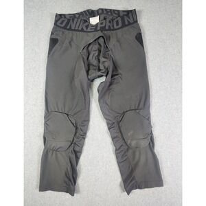 Nike Pro HyperStrong 3/4 Length Compression Pants Men XL Gray Padded 807852-060